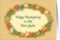 Thanksgiving, to Hair Stylist, colorful leaves card
