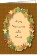 Thanksgiving, to Mentor, colorful leaves card