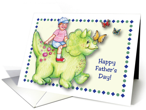 Father's Day, Green Baby Dino, boy card (898653)
