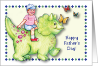 Father’s Day, Green Baby Dino, boy card