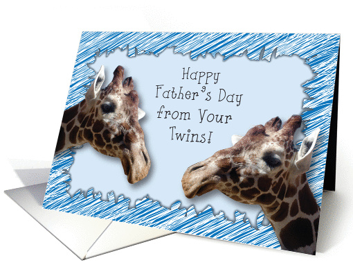 Father's Day, from your twins, giraffes card (898739)