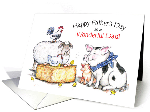 Father's Day, Farm Animals Theme card (898973)