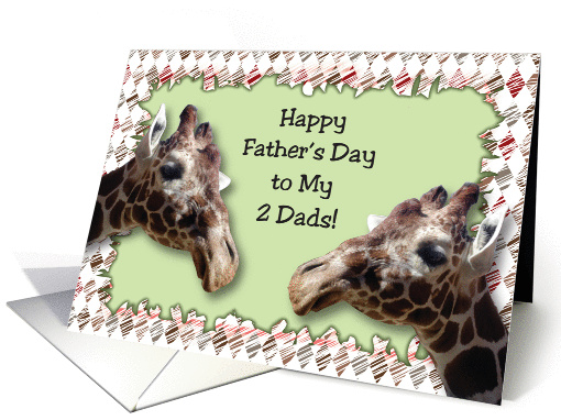 Father's Day to 2 Dads, giraffes card (900814)