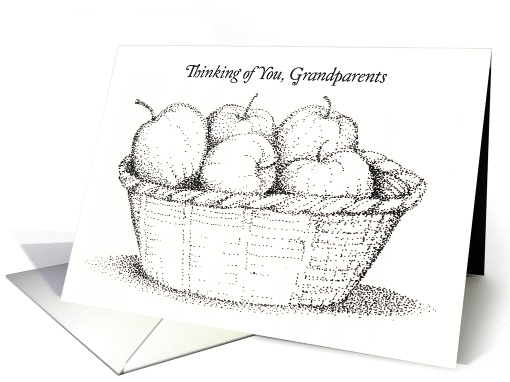Thinking of you, Grandparents, basket of apples card (904649)