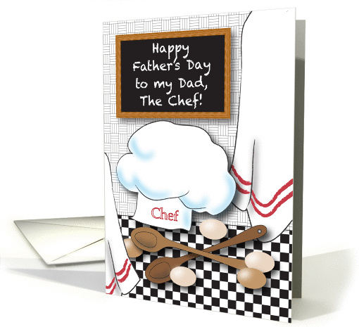 Father's Day, to Chef, hat, spoons, eggs card (905191)