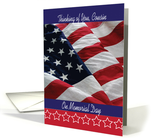 Memorial Day to Cousin USA Flag card (906889)