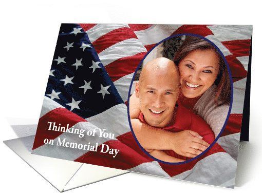 Memorial Day Custom Photo USA Flag card (907178)