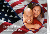 Memorial Day Custom Photo USA Flag card