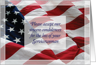 Sympathy, Military Servicewoman, U. S. Flag card