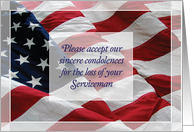 Sympathy, Military Serviceman, U. S. Flag card