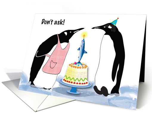Penguin Birthday for Husband card (910250)