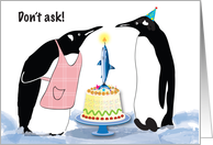 Penguin Birthday for Husband card