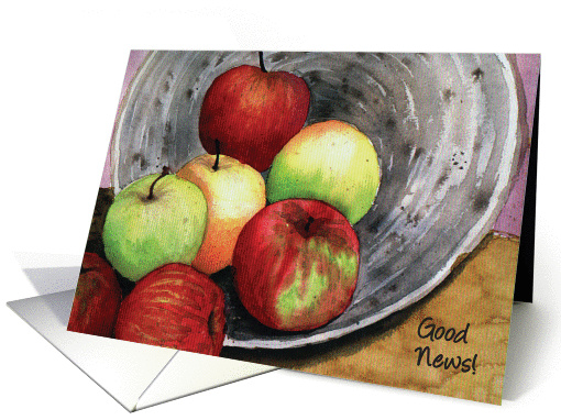 Health update, watercolor of apples card (911299)