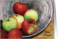 Health update, watercolor of apples card
