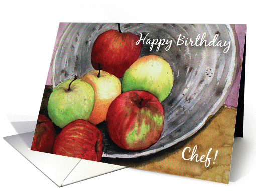 Birthday, to Chef, bowl of apples card (911665)