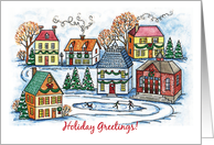 Christmas, to Sorority Sister, village card