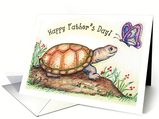 Father's Day, Turtle Theme, butterfly card (912397)