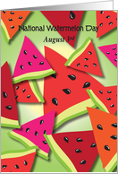 National Watermelon Day, August 3 card