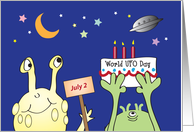 World UFO Day, July 2, aliens card