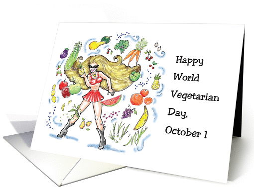 World Vegetarian Day, Oct. 1, fruits & veggies card (917684)