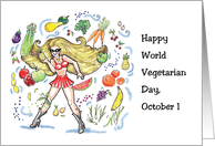 World Vegetarian Day, Oct. 1, fruits & veggies card