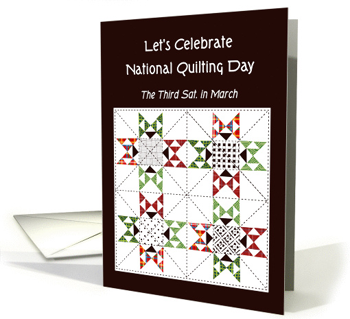 National Quilting Day, colorful quilt card (918402)