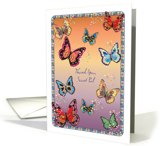 Thank you to Secret Pal, butterflies card (918517)