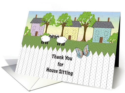 Thank You, for House Sitting, country theme card (920491)