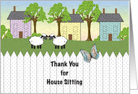 Thank You, for House Sitting, country theme card