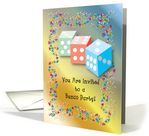 Invitation, To Bunco Party, dice card (920525)