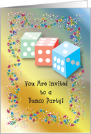 Invitation, To Bunco Party, dice card