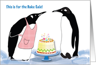 Invitation, To Bake Sale, penguins card
