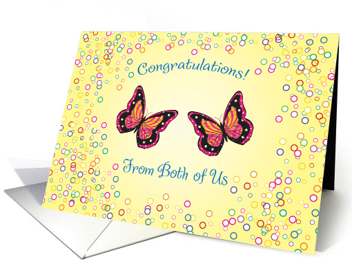 Congratulations from both of us, butterflies card (920919)