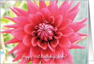 Birthday for 91 yr. old Mom, pink dahlia card
