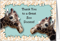 Thank you, to a zoo Docent, giraffes card