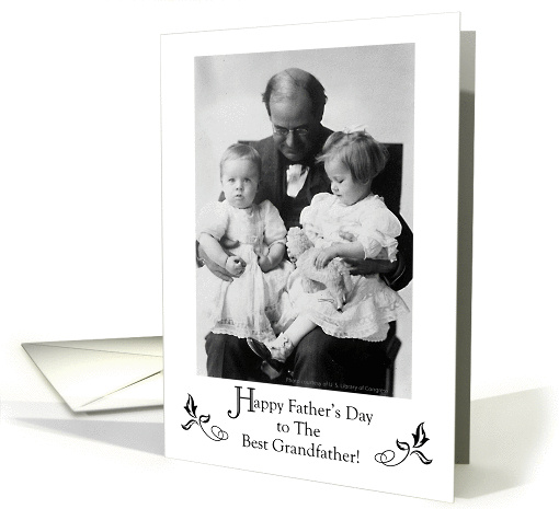 Father's Day to Grandfather, 2 children card (927465)