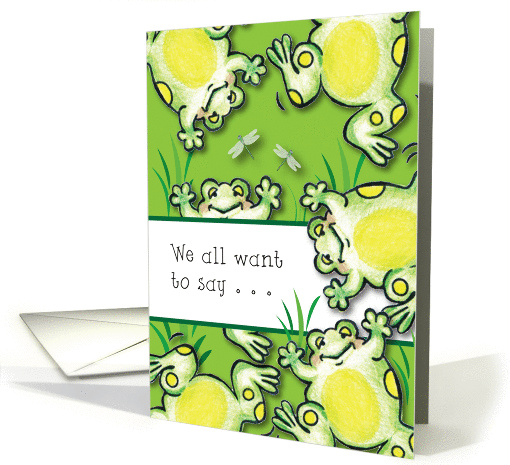 Wedding Anniversary From All of Us, frogs card (929091)