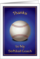 Thank you, to Softball Coach, softball card