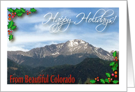 Happy Holidays from Colorado, Pikes Peak card