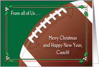 Merry Christmas to Football Coach, From All of Us card