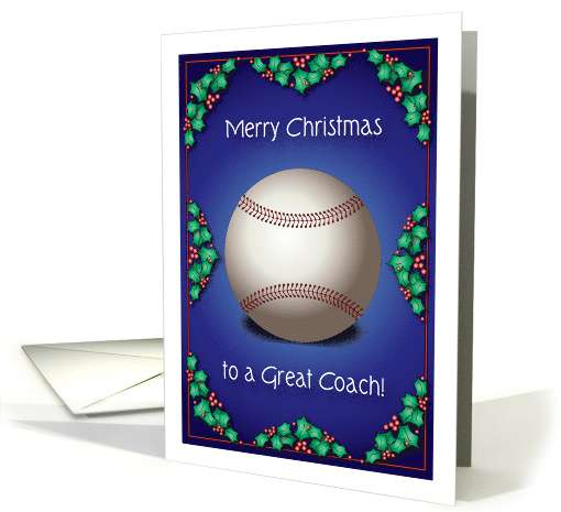 Merry Christmas to Baseball or Softball Coach card (933982)