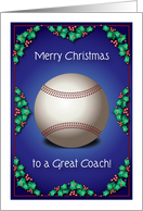 Merry Christmas to Baseball or Softball Coach card