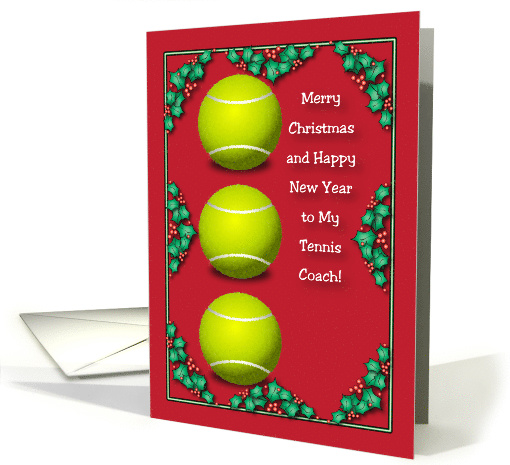 Merry Christmas to Tennis Coach card (934017)