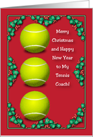 Merry Christmas to Tennis Coach card