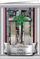 Merry Christmas to Sunday School Teacher, Cross card