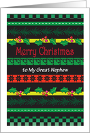 Christmas to Great Nephew, Holly card
