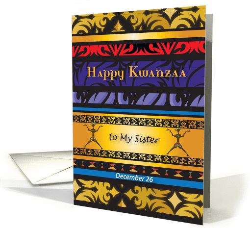 Kwanzaa to Sister, colorful patterns card (935430)