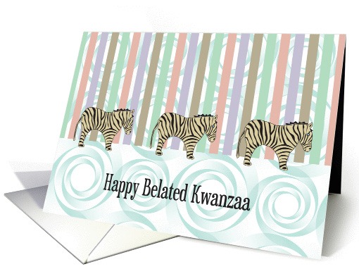 Belated Kwanzaa, 3 zebras card (935451)