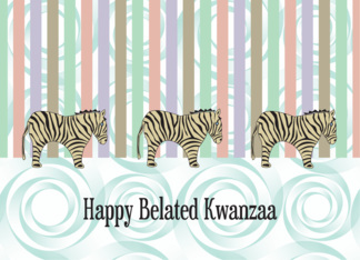 Belated Kwanzaa, 3 zebras