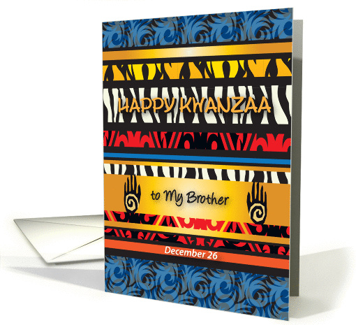 Kwanzaa to Brother, 2 primitive hands card (936127)